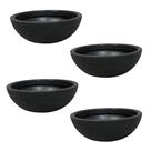 Kit 4 Bacias para Plantas Preto de Polietileno 32x11 cm