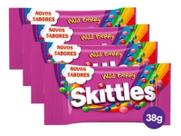 Kit 4 Bala Mastigável Skittles Original Sabor Wild Berry 38g