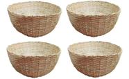 Kit 4 Balaio Bambu 25cm Cesto Palha Artesanal Decoração