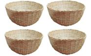 Kit 4 Balaio Bambu 30cm Cesto Palha Artesanal Decoração
