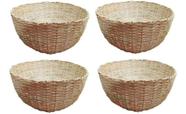 Kit 4 Balaio Bambu 40cm Cesto Palha Artesanal Decoração