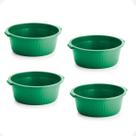Kit 4 Balde Bacia Multiuso de Plástico canelada 12 Litros