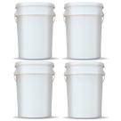 Kit 4 Baldes 24 Litros Branco Atóxico Alimentício c/ Tampa Lacre Hermética e Alça Plástica Kit 4 Baldes 24 Litros Branco Atóxico Alimentício c/ Tampa Lacre Hermética e Alça Plástica