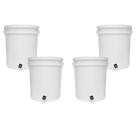 Kit 4 Baldes Com Alça Tampa Torneira 5 Litros Branco Atóxico Maturação