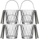 Kit 4 Baldes de Gelo com Alça Vidro 1 litro Diamond e Pegado