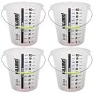 Kit 4 Baldes de Polipropileno 10l Graduado - Vilubri