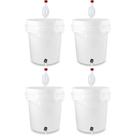 Kit 4 Baldes Fermentadores 5 Litros Torneira Airlock Completo Fermentação
