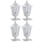 Kit 4 Balizadores Jardim Muro em Alumínio Luminária Externa Clássica Lente Transparente Dital
