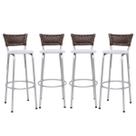 Kit 4 Banco Banqueta 70cm Estrutura Prata Encosto Junco Argila Alta Para Balcão Area Gourmet Piscina Bistrô Itagold Kit 4 Banco Banqueta 70cm Estrutura Prata Encosto Junco Argila Alta Para Balcão Area Gourmet Piscina Bistrô Itagold