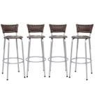Kit 4 Banco Banqueta 70cm Estrutura Prata Encosto Junco Argila Alta Para Balcão Area Gourmet Piscina Bistrô Itagold Kit 4 Banco Banqueta 70cm Estrutura Prata Encosto Junco Argila Alta Para Balcão Area Gourmet Piscina Bistrô Itagold
