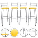 Kit 4 Banco Banqueta Alta Para Cozinha Bar Bistrô Gourmet Balcão Bancada Área Lazer Resistente Itagold