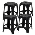Kit 4 Banco Banqueta Niteroi Monobloco Tramontina Preto