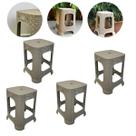 Kit 4 Banco Banqueta Resistente Rattan Banquinho Cor Nude