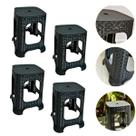 Kit 4 Banco Banqueta Resistênte Rattan Banquinho Cor Preto Kit 4 Banco Banqueta Resistênte Rattan Banquinho Cor Preto