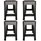 Kit 4 Banco Plastico Banqueta Banquinho Rattan Lançamento Ratan Multiuso Topplast