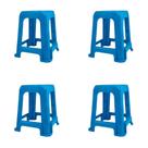 Kit 4 Banco Plastico Banqueta Banquinho Suporta Até 100 Kg Cores Variadas Lateral Reforçada Empilhável