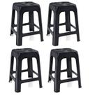 Kit 4 Bancos Banquetas Preta Adulto Plástica 45 Cm BPTPM Arqplast