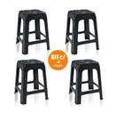 Kit 4 Bancos Plástico Banqueta Resistente Banquinho