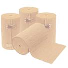 Kit 4 Bandagem Elástica 10cm x 2,60m Atadura Compressão presilhas varizes Bege
