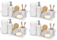 Kit 4 Bandeja Organizadora Multiuso Retangular em Acrílico 30x15cm