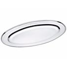 Kit 4 Bandeja/travessa Oval Inox Rasa 28,5cm Grande