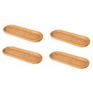 Kit 4 Bandejas Bambu Banheiro Lavabo Petisqueira Decoração