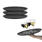 Kit 4 Bandejas de Servir Garçom Profissional Bar Restaurante Antiderrapante EmCasaTem 40cm