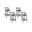 Kit 4 Banqueta Allegra Alta Cozinha Americana Balcão Preto