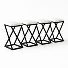 Kit 4 Banqueta Alta 80 Cm Cozinha Bar Balcão Bistrô material sintético Branco