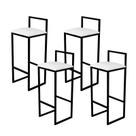 Kit 4 Banqueta Alta Cozinha Bar Balcão Bistrô Industrial Preta Assento Estofado Kit 4 Banqueta Alta Cozinha Bar Balcão Bistrô Industrial Preta Assento Estofado