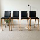 Kit 4 Banqueta Aura Alta Madeira Maciça E material sintético Preto Design Moderno Conforto Com Apoio Para Pés Mobília Decor Kit 4 Banqueta Aura Alta Madeira Maciça E material sintético Preto Design Moderno Conforto Com Apoio Para Pés Mobília Decor