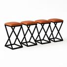 Kit 4 Banqueta Baixa Bancada 50 Cm Bar Cozinha Balcão material sintético Caramelo Kit 4 Banqueta Baixa Bancada 50 Cm Bar Cozinha Balcão material sintético Caramelo