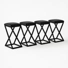 Kit 4 Banqueta Baixa Bancada 50 Cm Bar Cozinha Balcão material sintético Preto Kit 4 Banqueta Baixa Bancada 50 Cm Bar Cozinha Balcão material sintético Preto