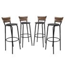 Kit 4 Banqueta Cadeira 80cm Balcão Americana Bancada Cozinha Gourmet Ilha Estrutura Preta Itagold