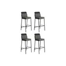Kit 4 Banqueta de Cozinha Duo 1753 4 Un Preto/Linho Grafite/ano Preto - Carraro Kit 4 Banqueta de Cozinha Duo 1753 4 Un Preto/Linho Grafite/ano Preto - Carraro