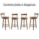 Kit 4 Banquetas Alta Clarice Balcão Bancada e Área Gourmet -