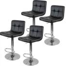 Kit 4 Banquetas Alta Cozinha Bar Balcão Bancada Americana Giratória Gomos PU - PRETA Kit 4 Banquetas Alta Cozinha Bar Balcão Bancada Americana Giratória Gomos PU - PRETA
