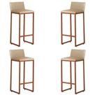 Kit 4 Banquetas Alta Dani Reforçada Decorativa Balcão Bancada Cozinha Bar Área Gourmet Base Bronze material sintético Kit 4 Banquetas Alta Dani Reforçada Decorativa Balcão Bancada Cozinha Bar Área Gourmet Base Bronze material sintético