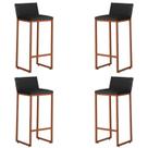Kit 4 Banquetas Alta Dani Reforçada Decorativa Balcão Bancada Cozinha Bar Área Gourmet Base Bronze material sintético