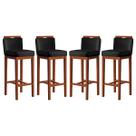 Kit 4 Banquetas Alta Estofadas para Bancada 38x102 Cm Líbia Madeira Maciça Suede Preto CCS Kit 4 Banquetas Alta Estofadas para Bancada 38x102 Cm Líbia Madeira Maciça Suede Preto CCS