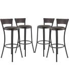 Kit 4 Banquetas Alta Forts Fibra Proteção UV Bancada, Área Gourmet, Bar, Piscina, Balcão, Marrom