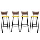 Kit 4 Banquetas Alta Para Balcão Bar Bistrô Bancada Área Lazer Gourmet Ilha com Encosto Itagold