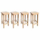 Kit 4 Banquetas Alta Reforçada de Madeira Eucalipto sem pintura
