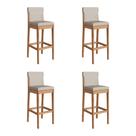 Kit 4 Banquetas Altas Arezzo para Cozinha e Bancada com Estilo Moderno - Amêndoa