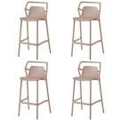 Kit 4 Banquetas Altas Empilhável Enjoy Rivatti 105 cm (Altura) em PP Cor Fendi com Proteção UV