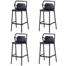 Kit 4 Banquetas Altas Empilhável Enjoy Rivatti 105 cm (Altura) em PP Cor Preto com Proteção UV