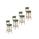 Kit 4 Banquetas Altas Estofadas Florença Verde - Adz