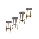 Kit 4 Banquetas Altas Estofadas Roma 70cm Cardan - Adz