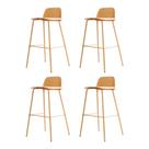 Kit 4 Banquetas Altas Hana Rivatti 89,50 cm (Altura) Assento em PP e Base em Aço Amarelo Mel