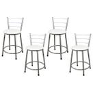 Kit 4 Banquetas Baixa para Cozinha Epoxi Cinza